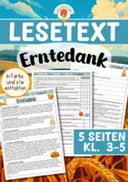 Vorschau - Arbeitsblätter - Lesetext - Erntedank (Klasse 3-5) - Deckblatt