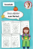 Vorschau - Arbeitsblätter - Ausmalbilder Herbst Vorschule | Kita Mal- und Bastelvorlagen - Deckblatt