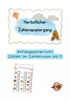 Vorschau - Arbeitsblätter - Mengenerfassung im ZR 5: Herbstlicher Zahlenspaziergang - Deckblatt