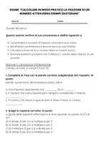 anteprima - Compiti in classe/Test - Esame: Calcolare in modo pratico la frazione di un numero attraverso esempi quotidiani - Pagina 1