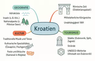 Vorschau - Arbeitsblätter - AB mit Fragen zum Thema "Kroatien" + Lösungsblatt + Mindmap + Infografik - Seite 2