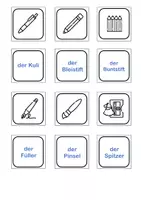 Προεπισκόπηση - Flashcards - Βρες το ζευγάρι - Schulsachen - Σχολικά - Γερμανικά ως ξένη γλώσσα - Σελίδα 1