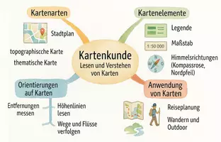 Vorschau - Arbeitsblätter - Arbeitsblatt "Kartenkunde - Lesen und Verstehen von Karten" + interaktive Lösung & MP3 + Mindmap + Infografik - Seite 2