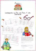Vorschau - Aufgabenkarten - Leseteppiche anhand der Lektüre Flex und Flora 1: Arbeitsblätter & Elternbrief (Grundschrift) - Deutsch - Kl. 1 - Deckblatt