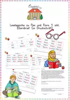 Vorschau - Arbeitsblätter - Leseteppiche anhand der Lektüre Flex und Flora 1: Arbeitsblätter & Elternbrief (Druckschrift) - Deutsch - Kl. 1 - Deckblatt