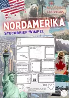Vorschau - Arbeitsblätter - Steckbrief-Wimpel Nordamerika zur Vorstellung eines Landes/ Staates - Deckblatt