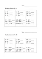 Vorschau - Arbeitsblätter - 8 Kopfrechentests Klasse 3 - Seite 3