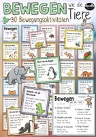 Vorschau - Spiele - Bewegungspausen TIERE Übungen / Aktivitäten für Pausen & Aktivierung - Deckblatt