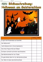 Vorschau - Arbeitsblätter - Bildbeschreibung "Halloween am Geisterschloss" dreifach differenziert - DaZ / DaF / Deutsch #huhuhalloween - Seite 3