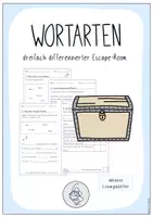 Vorschau - Arbeitsblätter - Dreifach differenzierter Escape-Room zum Thema Wortarten (Herbst) - Deckblatt