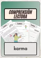 Vista previa - Hojas de trabajo - Comprensión lectora – karma + soluciones (con reserva didáctica) - Portada