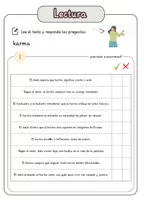 Vista previa - Hojas de trabajo - Comprensión lectora – karma + soluciones (con reserva didáctica) - página 2