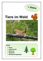 Vorschau - Arbeitsblätter - Tiere im Wald - 1. Klasse - Deckblatt