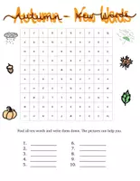 Vorschau - Arbeitsblätter - Autumn, Herbst, Englisch, Unterstufe, Suchsel, Kreuzworträtsel, New Words, Vocabulary, Wortschatz - Seite 1