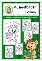 Vorschau - Mal- und Bastelvorlagen - Löwenklasse Ausmalbilder - Klassentier Löwe - Deckblatt