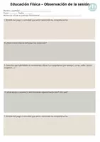 Vista previa - Evaluación - Ficha de Educación Física para días de lluvia y observación en clase - página 1