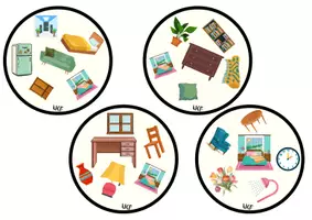 Vorschau - Arbeitsblätter - Paarretto - Möbel - furniture - meubles- Räume im Haus - Deckblatt