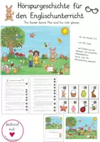 Vorschau - Arbeitsblätter - Einführung / Übung Easter Spring - Distanzunterricht / QR Codes - 3./4. Klasse und Hör-/Lesespurgeschichte für Englisch - Deckblatt