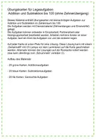 Vorschau - Fördermaterial/Inklusion - Legeaufgaben Addition und Subtraktion im ZR 100 (ohne ZÜ) - Seite 1