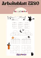 Vorschau - Arbeitsblätter - Arbeitsblätter Zahlenraum 20 - Halloween - Zahlenmauer Zahlenhaus - Deckblatt