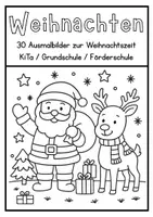 Vorschau - Arbeitsblätter - 30 Ausmalbilder Weihnachten einfach für KiTa Grundschule Förderschule - Deckblatt