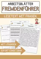 Vorschau - Arbeitsblätter - Fremdenführer Beruf Arbeitsblätter mit Fragen + Lösungen Deutsch DaZ AB - Deckblatt