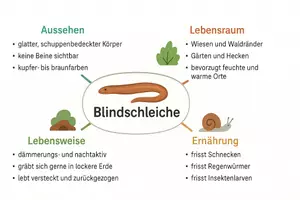 Vorschau - Arbeitsblätter - AB mit Fragen zum Thema "Blindschleiche" + Lösungsblatt + Mindmap + Infografik - Seite 2