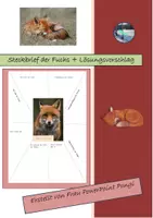 Vorschau - Arbeitsblätter - Fuchs Steckbrief + Lösungsvorschlag - Deckblatt