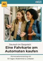 Vorschau - Arbeitsblätter - Dialog A2 "Fahrkarte am Automaten kaufen" - 18 Fragen inkl. Redemittel & Leitfaden - Deckblatt