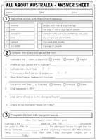 Vista previa - Hojas de trabajo - ALL ABOUT AUSTRALIA - Reading Comprehension (2-times differentiated + Conversation Strips) - página 3