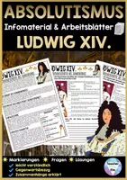 Vorschau - Arbeitsblätter - Absolutismus Arbeitsblätter | Ludwig XIV. - Die Lebensgeschichte des Sonnenkönigs - Deckblatt