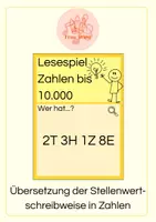 Vorschau - Spiele - Lesepiel - Zahlen bis 10.000 (Stellenwerte-> Zahl) - Deckblatt