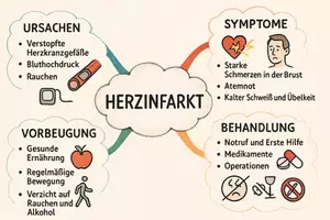 Vorschau - Arbeitsblätter - AB mit Fragen zum Thema "Herzinfarkt" + Lösungsblatt + Mindmap + Infografik - Seite 2