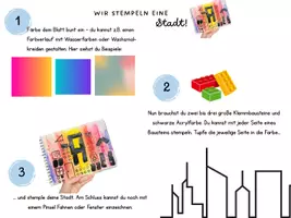 Vorschau - Mal- und Bastelvorlagen - Stadt stempeln: Mini Anleitung - Seite 1