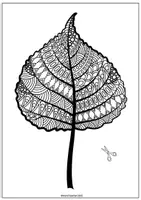 Vorschau - Mal- und Bastelvorlagen - 🍂 Zen-Kunst Herbstblätter als Fensterbilder zum Ausmalen, Basteln & Dekorieren (in 2 Größen) 🍂 - Seite 1