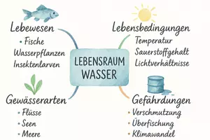 Vorschau - Arbeitsblätter - Lernplakat + AB mit Fragen zum Thema "Lebensraum Wasser" + Lösungsblatt + Mindmap + Infografik - Seite 3