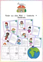 Vorschau - Arbeitsblätter - Kontinente & Kinder aus aller Welt: Lesekartei & Steckbrief Vorlage - Sachunterricht - Kl. 3/4 - Deckblatt