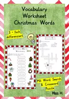 Vorschau - Arbeitsblätter - Christmas Vocabulary Worksheet - Deckblatt