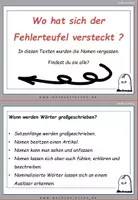 Vorschau - Fördermaterial/Inklusion - Halloween Spezial: Fehlerteufel Lesekarten Großschreibung - Seite 1