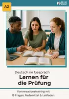 Aperçu - Feuilles d'exercices - Dialogue A2 « Réviser pour un examen » – 18 questions avec expressions clés & guide - Page de couverture