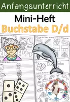Vorschau - Arbeitsblätter - Buchstabe D d - Miniheft - Faltheft - Buchstabeneinführung - Deckblatt