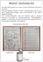 Vorschau - Arbeitsblätter - Buchstabe D d - Miniheft - Faltheft - Buchstabeneinführung - Seite 1
