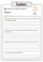 Vista previa - Hojas de trabajo - Comprensión lectora – lámpara + soluciones (con reserva didáctica) - página 3