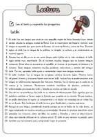 Vista previa - Hojas de trabajo - Comprensión lectora – latín + soluciones (con reserva didáctica) - página 1