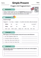 Vorschau - Arbeitsblätter - Simple Present: Fragen mit Fragewörtern mit Wortfeld Tagesablauf - Seite 2