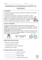 Vista previa - Hojas de trabajo - Sujeto y predicado - página 1