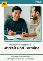 Vorschau - Stationenlernen - Deutsch im Gespräch: Termine & Uhrzeit (A2) | 18 Fragen, 1 Schülerblatt + Leitfaden - Deckblatt