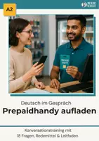Aperçu - Feuilles d'exercices - Dialogue A2 « Recharger un téléphone prépayé » – 18 questions avec expressions clés & guide - Page de couverture