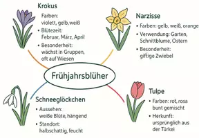 Vorschau - Arbeitsblätter - AB mit Fragen zum Thema "Frühblüher" + Lösungsblatt + Mindmap + Infografik - Seite 2