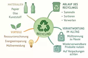 Vorschau - Arbeitsblätter - Lernposter + AB mit Fragen zum Thema "Recycling" + Lösungsblatt + Mindmap + Infografik - Seite 3